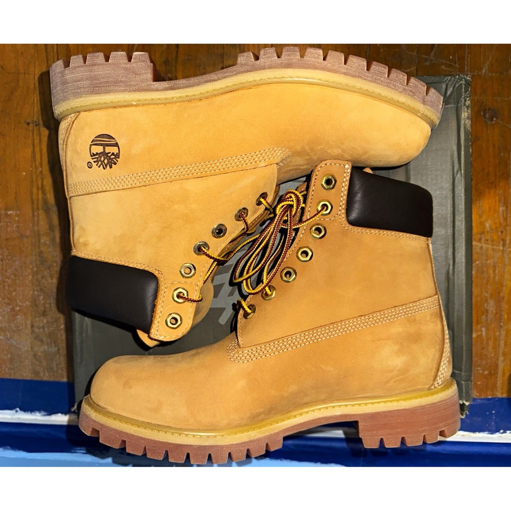 Timberland Mens Premium 6-Inch Waterproof Work Boots Wheat Nubuck TB010061 8.5 M